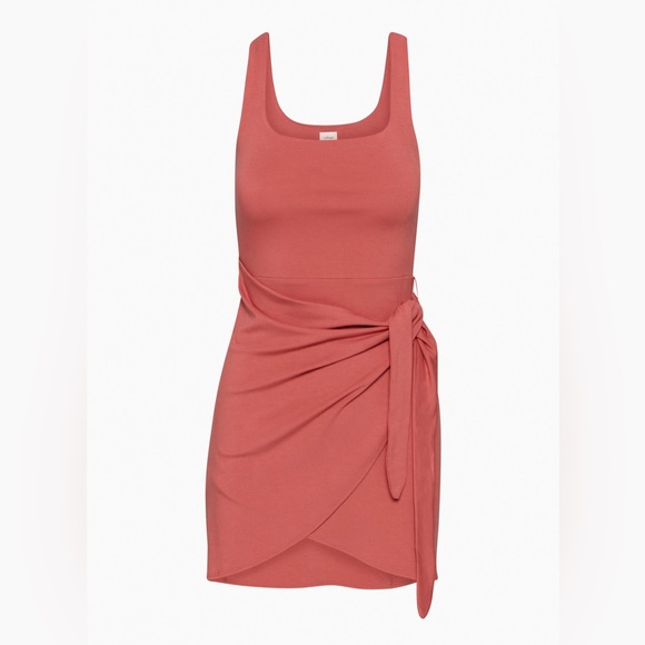 Wilfred Dresses & Skirts - Aritzia Wilfred Saturn Mini Dress - Warm Sienna Red Jersey Wrap Dress